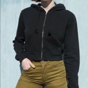 brandy melville black crystal hoodie cropped